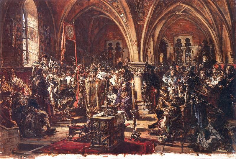 Jan Matejko The First Sejm in leczyca. Recording of laws. A.D. 1182. oil painting picture